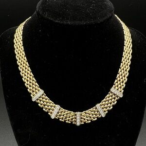 Authentic 1.10 carat Diamond 14K Necklace 56.36 g solid yellow gold. 14 3/4”